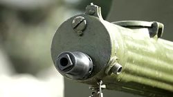 shooting from the machine gun of World War II (slow motion) Stock Footage