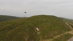AERIAL paraglider/ Port Elizabeth/ South Africa Stock Footage