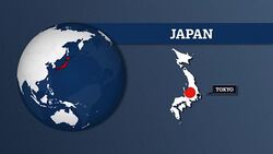 Earth Sphere Map and Japan Country Map with National Flag Stock Footage