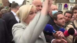 CLEAN : French elections: Marine Le Pen meets supporters in Calvados region News Clip