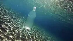Plastic pollution in sea Stock Footage