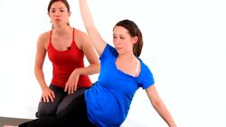 How to Do Prenatal Pilates Mermaid Move in Pregnancy Workout Instructional Video
