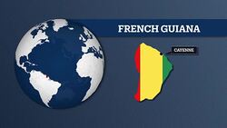 Earth Sphere Map and French Guiana Country Map with National Flag Stock Footage