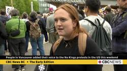 Hundreds rally in Vancouver in solidarity with 'No Kings' protests in U.S. News Clip