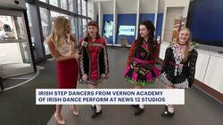 Dancers from Vernon Academy of Irish Dance perform at News 12 studios News Clip