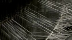 Industrial woven sacks machinery working in factory Stock Footage