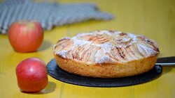 Traditional holiday apple pie Charlotte Stock Footage