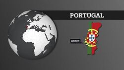 Earth Sphere Map and Portugal Country Map with National Flag Stock Footage
