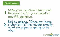 Writing a Thesis Statement for an Argumentative Essay Instructional Video