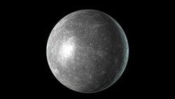 Mercury planet rotating in its own orbit in the outer space. 3D Rendering Stock Footage