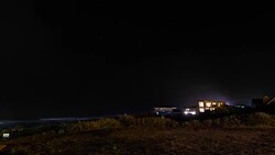 Ocean Home At the Oregon Coast is Lit Up at Night Stock Footage