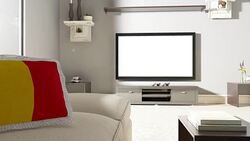 Couch and TV With Flag of Chad Stock Footage