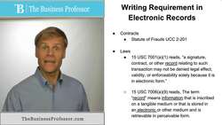 Writing Requirement for Electronic Contracts Instructional Video