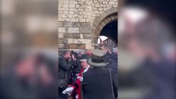 King Charles and Camilla pelted with eggs in York News Clip