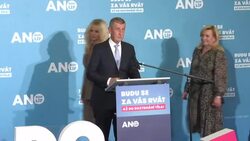 CLEAN : Czech PM Andrej Babis addresses reporters after election loss News Clip