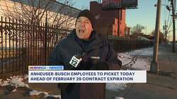 Anheuser-Busch employees picket at Newark brewery as strike deadline looms News Clip