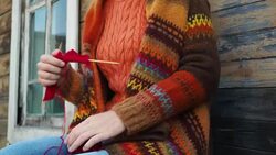 Outdoor knitting Stock Footage