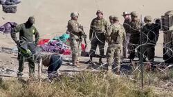 CLEAN : Migrant crosses from Mexico into US and surrenders to agents News Clip