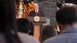 Mike Pence cutaway views of speech at NASA Museum News Clip