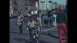 Graffiti, posters and murals in Harlem, 1970s Stock Footage