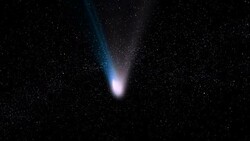 Comet Hale Bopp with a Dust Tale at Night Stock Footage