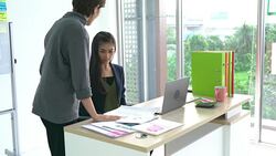 Asian manager female pressured to businesswoman. Handle poor employee performance at work like a professional. concept of business unsuccessful and handle poor employee performance. Stock Footage