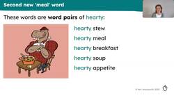 Rich vocabulary associated with a meal Instructional Video