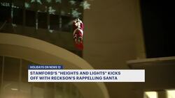 Santa Claus rappels in for Stamford's 'Heights and Lights' News Clip