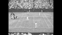 George Lott and Lester Stoefen beat Wilmer Allison and John Van Ryn in men's doubles tennis match News Clip