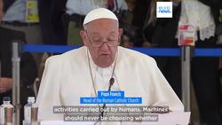 Pope Francis attends G7 summit in historic first, warns of dangers of AI News Clip