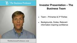 Investor Presentation - The Business Team Instructional Video