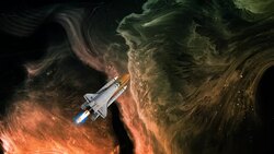 Nebula and Spacecraft Stock Footage