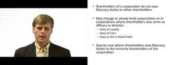 Fiduciary Duties of Corporate Shareholders - Explained Instructional Video