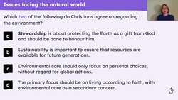 Christian responses to issues in the natural world Instructional Video