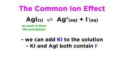 The Common Ion Effect Instructional Video