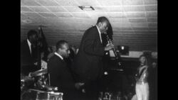 1960s: Jazz band is on stage playing music Stock Footage