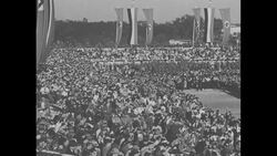 Adolf Hitler speaks at Nazi May Day celebration at Tempelhof Field, 1934 News Clip