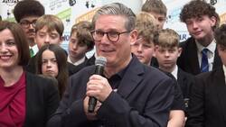 Keir Starmer takes questions from schoolchildren on voting age, football and his pet cat in Kettering News Clip