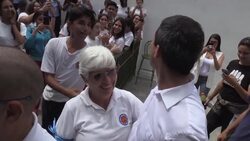 CLEAN : Venezuela's Guaido visits private school he attended as a child News Clip