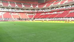 Views from pitch side inside Al Bayt Stadium News Clip