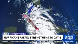 Hurricane Rafael strengthens to a Category 3 storm before reaching Cuba News Clip