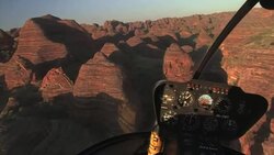 View from inside Helicopter flying in the Bungle Bungle Range, Australia. Stock Footage