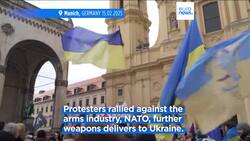 Thousands demonstrate the Munich Security Conference pleading officials to prioritise peace over war News Clip