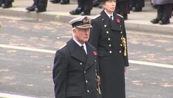 Royal in moments silence for Remembrance Sunday News Clip