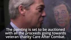 Nigel Farage unveils his ‘Mr Brexit’ portrait in London News Clip