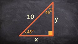 How to find the missing side of a right triangle given a 45 45 90 triangle Instructional Video