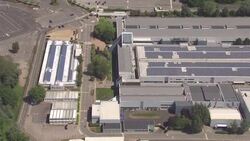 Aerials of the Jaguar Land Rover plant in Coventry News Clip