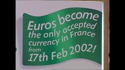 Euro information board ahead of Euro currency launch News Clip