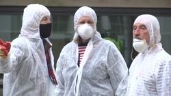 Climate change protesters outside Home Office News Clip