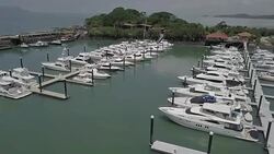 Panama, Amador strip views Stock Footage